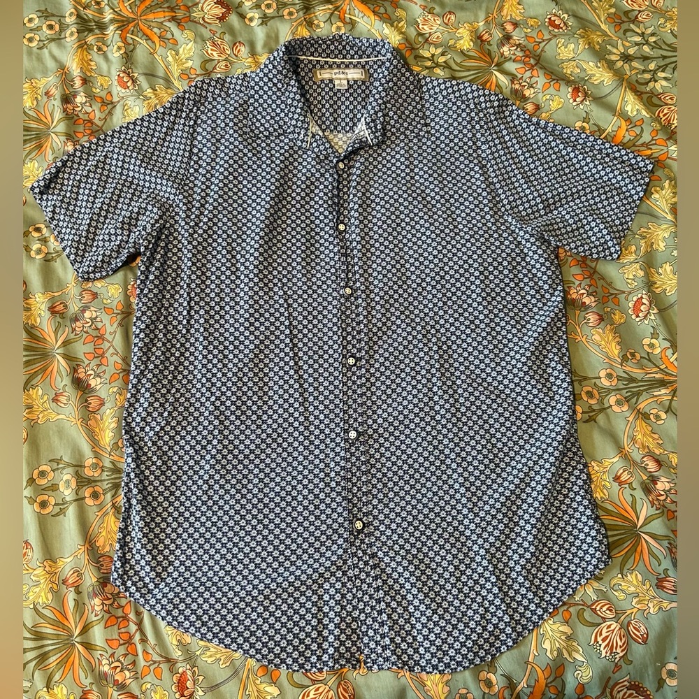 PD&C Men’s Blue Patterned Button Down Shirt